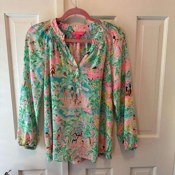 Lilly Pulitzer Tops - Lilly Pulitzer Let's Get Together Multicolor Silk Elsa Top